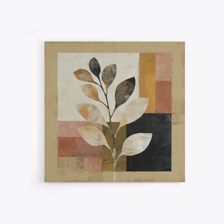 Minimal Branch Silhouette Framed Canvas Print, Minimalist Art, Black Art, Living Room Decor, Oil Painting, Minimal, MIN-1x1-27