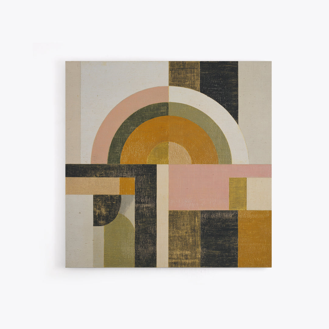 Simple Geometric Sun Framed Canvas Print, Minimalist Art, Living Room Decor, Abstract Art, Minimal, Modern Decor, MIN-1x1-39
