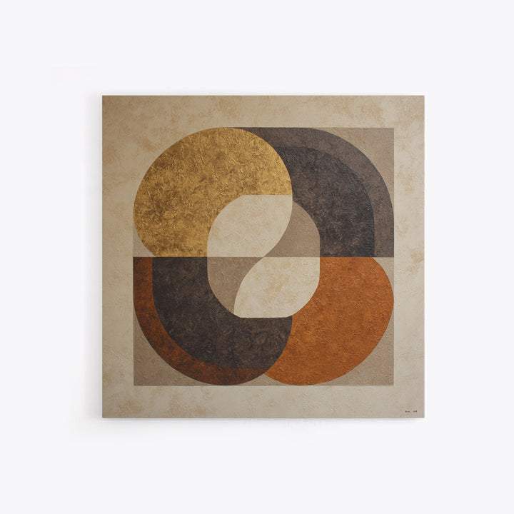 Two Overlapping Organic Shapes Framed Canvas Print, Minimalist Art, Abstract Wall Art, Living Room Decor, Fine Art, Minimal, MIN-1x1-43