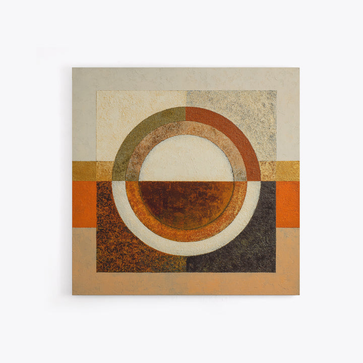 Single Brushstroke Circle Framed Canvas Print, Minimalist Art, Abstract Painting, Living Room Decor, Fine Art, Minimal, MIN-1x1-46