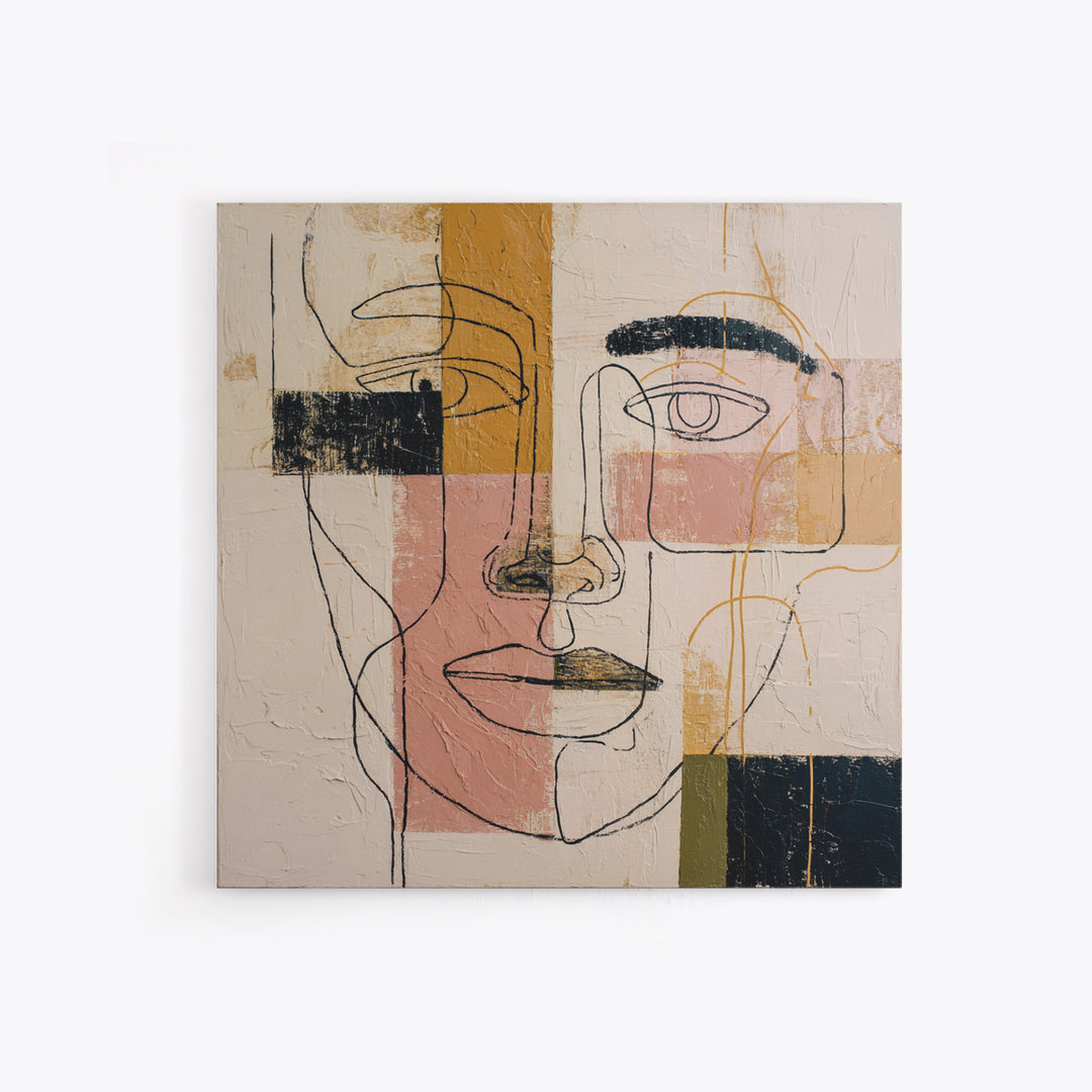Single Continuous Line Female Face Canvas Print, Minimalist Art, Fine Art Print, Living Room Decor, Oil Painting, Minimal, MIN-1x1-5