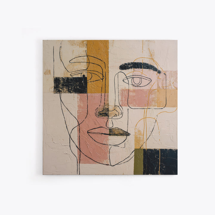 Single Continuous Line Female Face Canvas Print, Minimalist Art, Fine Art Print, Living Room Decor, Oil Painting, Minimal, MIN-1x1-5