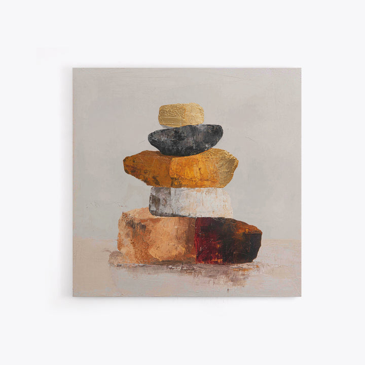 Quiet Stone Stack Canvas Print, Minimalist Art, Gallery Decor, Living Room Decor, Fine Art, Minimal, Wall Art, Home Decor, MIN-1x1-59