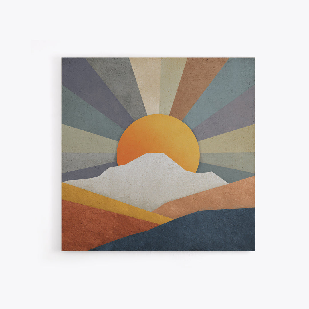 Simple Geometric Sun Framed Canvas Print, Minimalist Art, Neutral Decor, Living Room Decor, Fine Art, Minimal, Home Decor, MIN-1x1-63