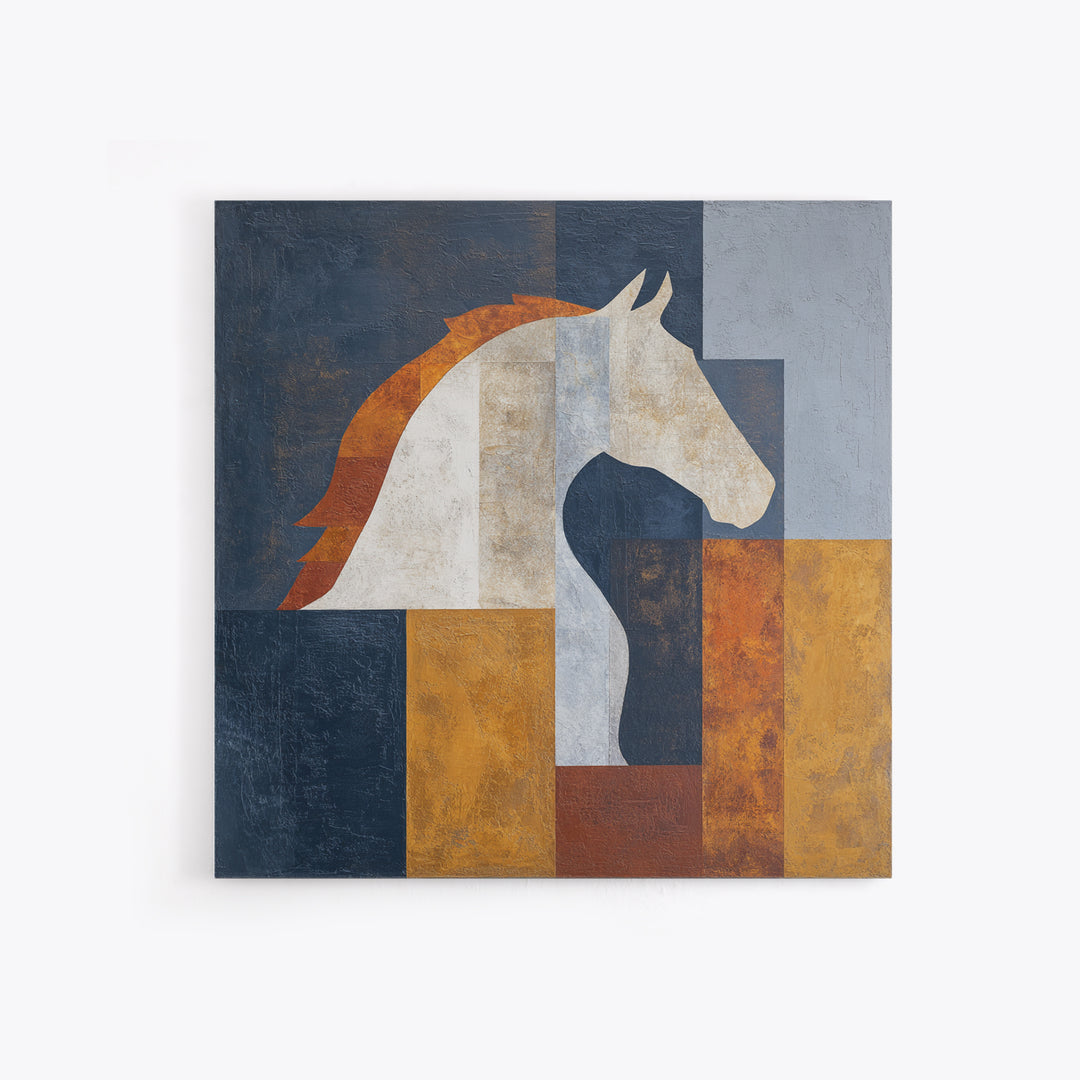 Minimal Horse Contour Framed Canvas Print, Minimalist Art, Modern Wall Art, Living Room Decor, Abstract Art, Minimal, MIN-1x1-66