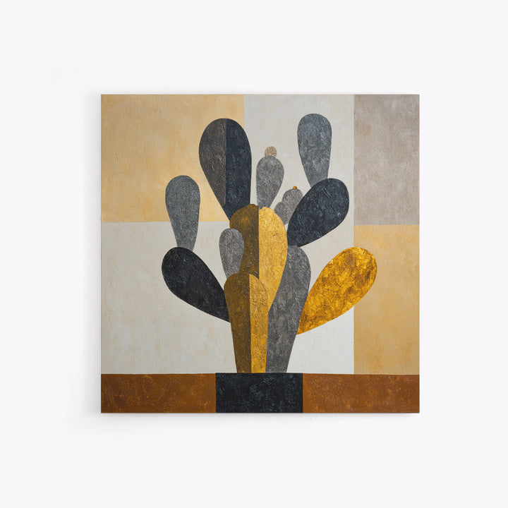 Black and White Cactus Silhouette Framed Canvas Print, Minimalist Art, Boho Wall Art, Living Room Decor, Fine Art, Minimal, MIN-1x1-68