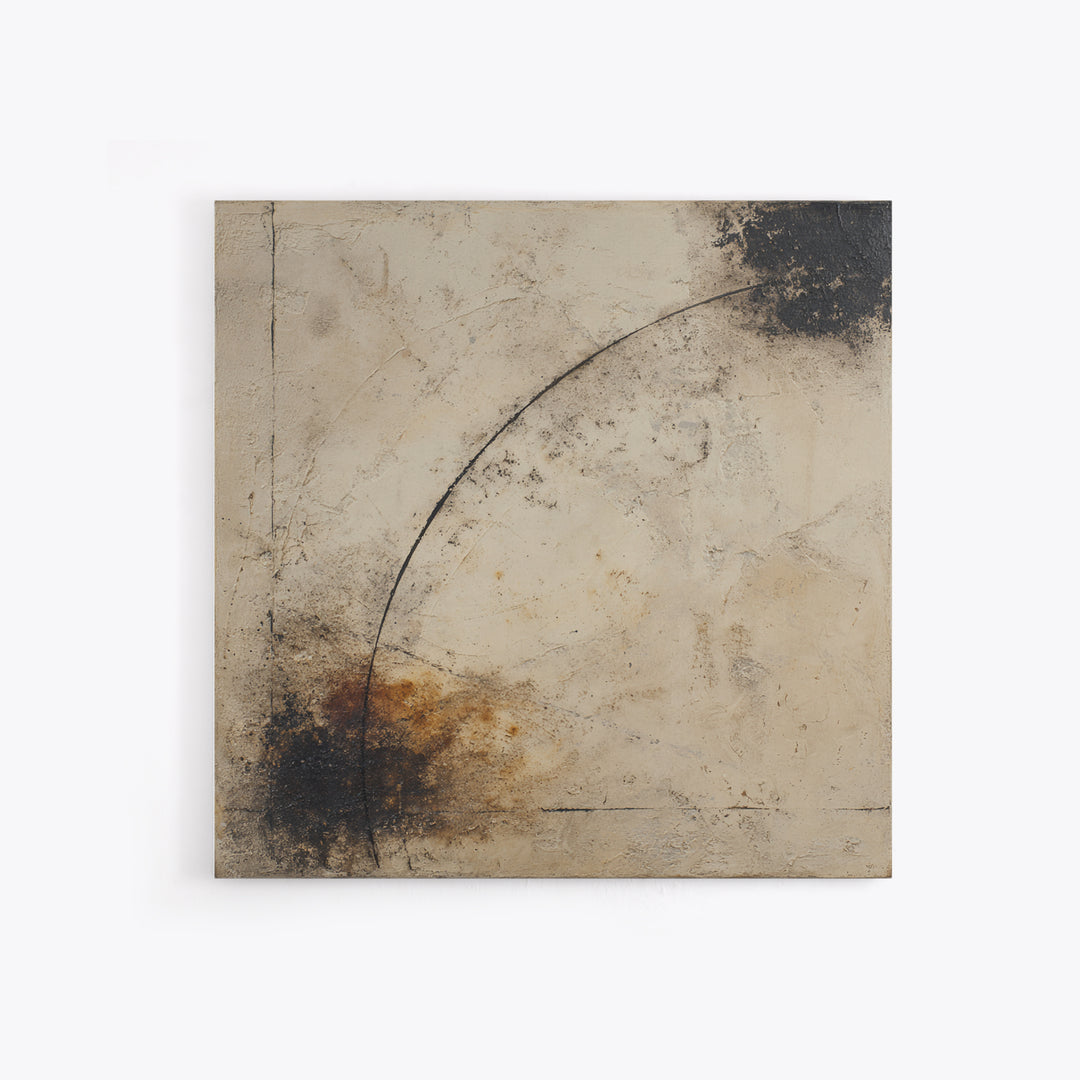 Small Black Bird Crossing White Space Framed Canvas Print, Minimalist Art, Boho Decor, Living Room Decor, Oil Painting, Minimal, MIN-1x1-79
