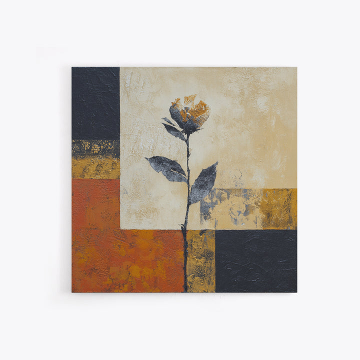 Single Flower Stem Framed Canvas Print, Minimalist Art, Modern Wall Art, Living Room Decor, Fine Art, Minimal, MIN-1x1-84