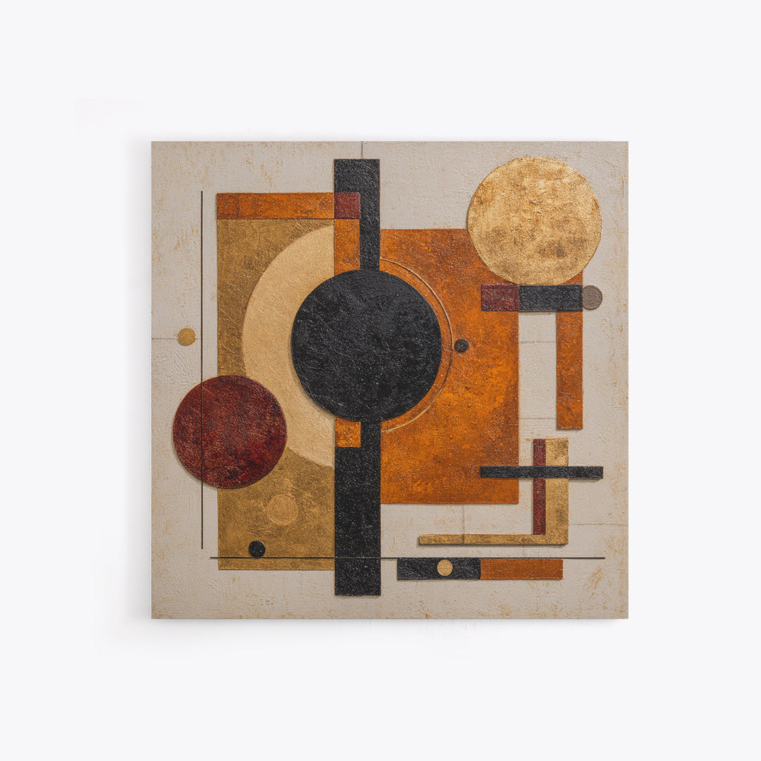 Single Black Circle on Warm Ivory Ground Canvas Print, Minimalist Art, Art Prints, Living Room Decor, Oil Painting, Minimal, MIN-1x1-97
