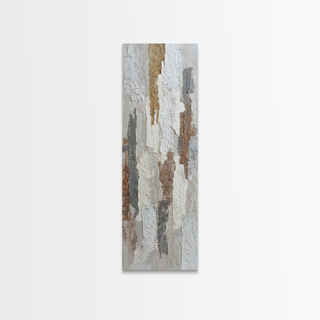 White on White Plaster Texture Study Canvas Print, Minimalist Art, Abstract Painting, Living Room Decor, Fine Art, Minimal, MIN-1x3-100