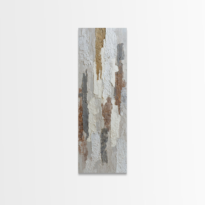 White on White Plaster Texture Study Canvas Print, Minimalist Art, Abstract Painting, Living Room Decor, Fine Art, Minimal, MIN-1x3-100