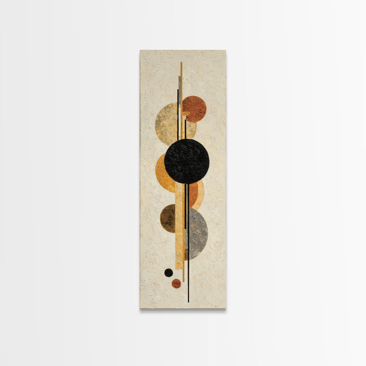 Single Black Circle on Warm Ivory Ground Canvas Print, Minimalist Art, Minimalist Decor, Living Room Decor, Fine Art, Minimal, MIN-1x3-13
