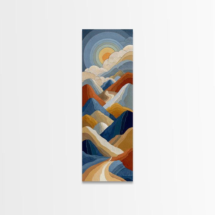 Thin Line Mountain Canvas Print, Minimalist Art, Gallery Decor, Living Room Decor, Fine Art, Minimal, Wall Art, Home Decor, MIN-1x3-14