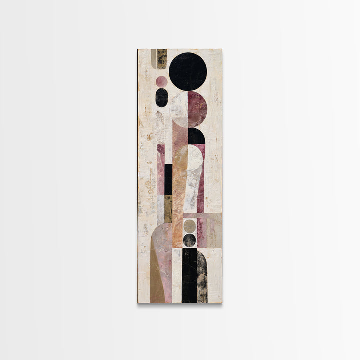 Single Black Circle on Warm Ivory Ground Canvas Print, Minimalist Art, Minimalist Decor, Living Room Decor, Fine Art, Minimal, MIN-1x3-37