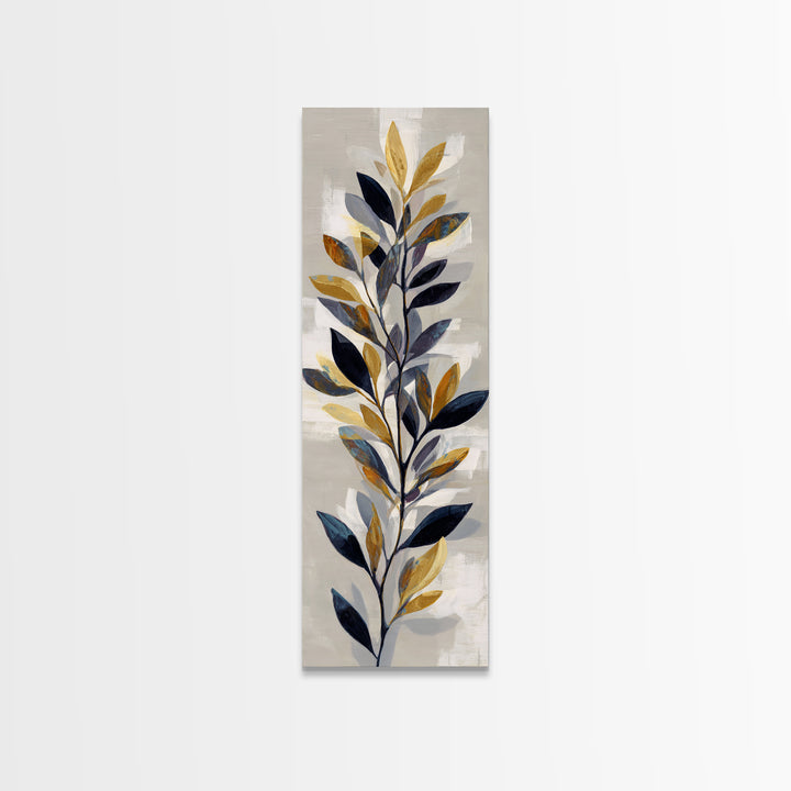 Minimal Branch Silhouette Canvas Print, Minimalist Art, Black Art, Living Room Decor, Oil Painting, Minimal, MIN-1x3-39