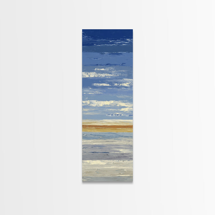 Simple Blue Horizon Canvas Print, Minimalist Art, Neutral Decor, Living Room Decor, Oil Painting, Minimal, Home Decor, MIN-1x3-42