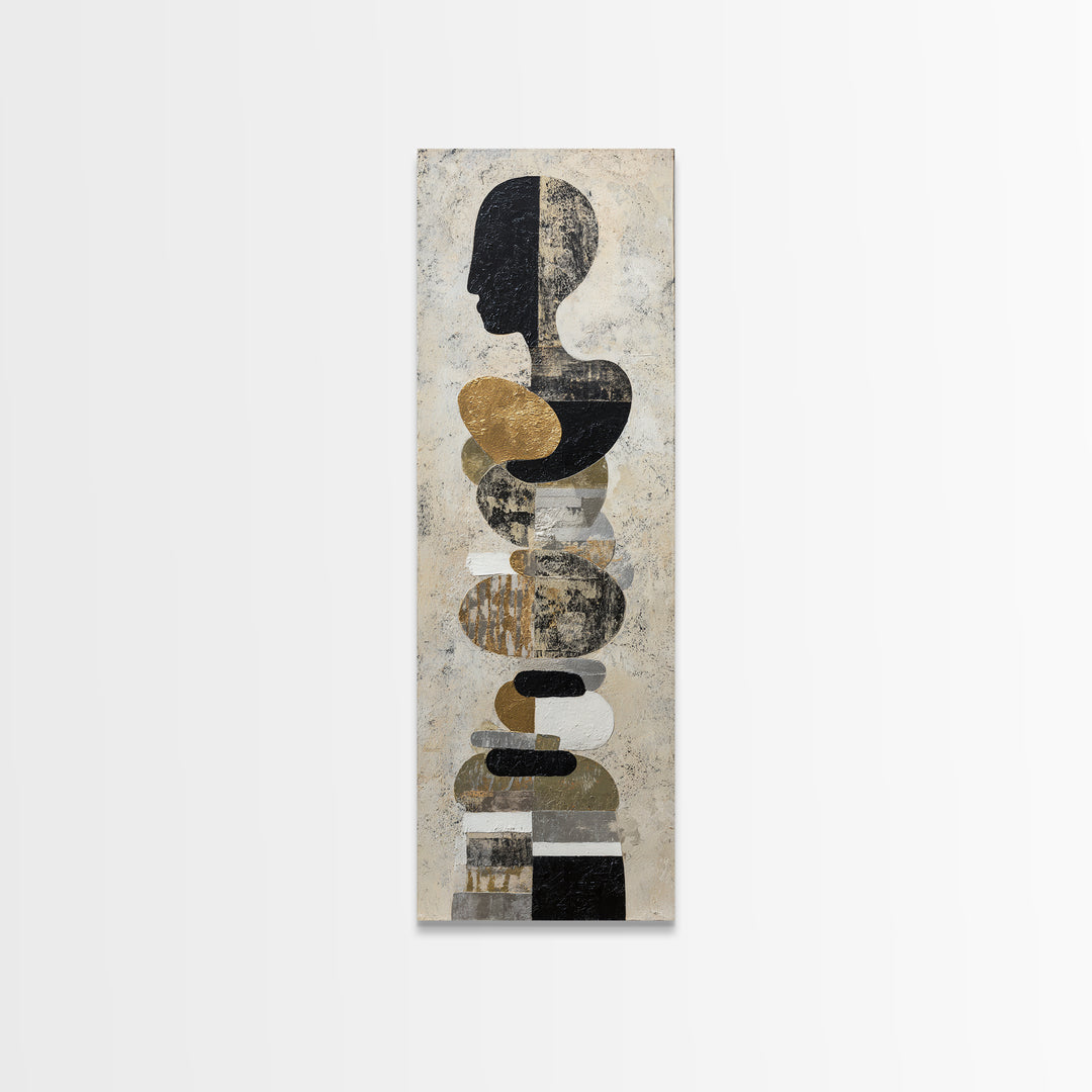 Single Gold Line Curve on Charcoal Canvas Print, Minimalist Art, Fine Art Print, Living Room Decor, Abstract Art, Minimal, MIN-1x3-5