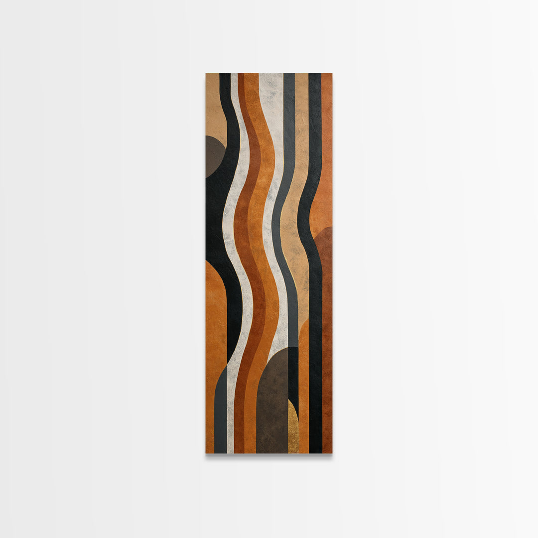 Single Gold Line Curve on Charcoal Framed Canvas Print, Minimalist Art, Living Room Decor, Abstract Art, Minimal, MIN-1x3-53