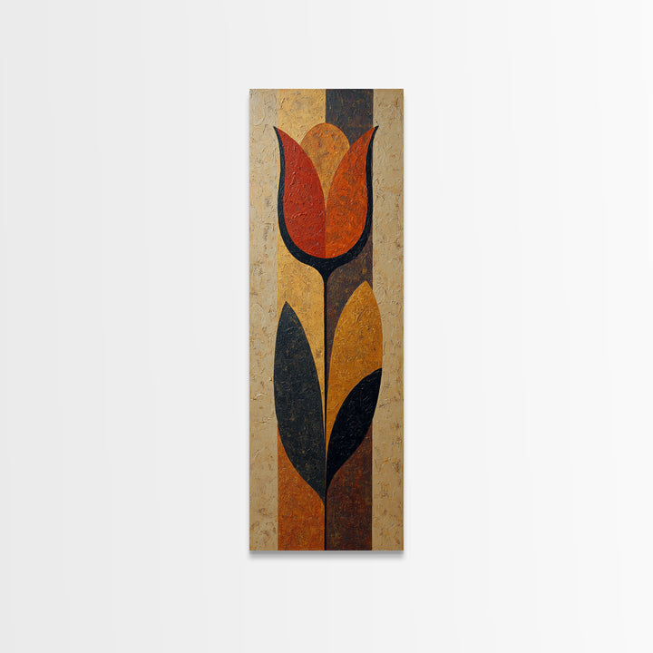 Single Flower Stem Canvas Print, Minimalist Art, Living Room Decor, Minimal, Modern Decor, Fine Art Print, Statement Artwork, MIN-1x3-72