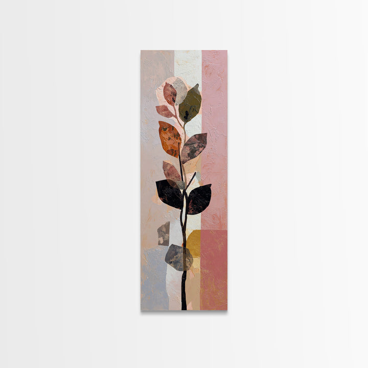 Minimal Branch Silhouette Framed Canvas Print, Minimalist Art, Statement Artwork, Living Room Decor, Fine Art, Minimal, MIN-1x3-87