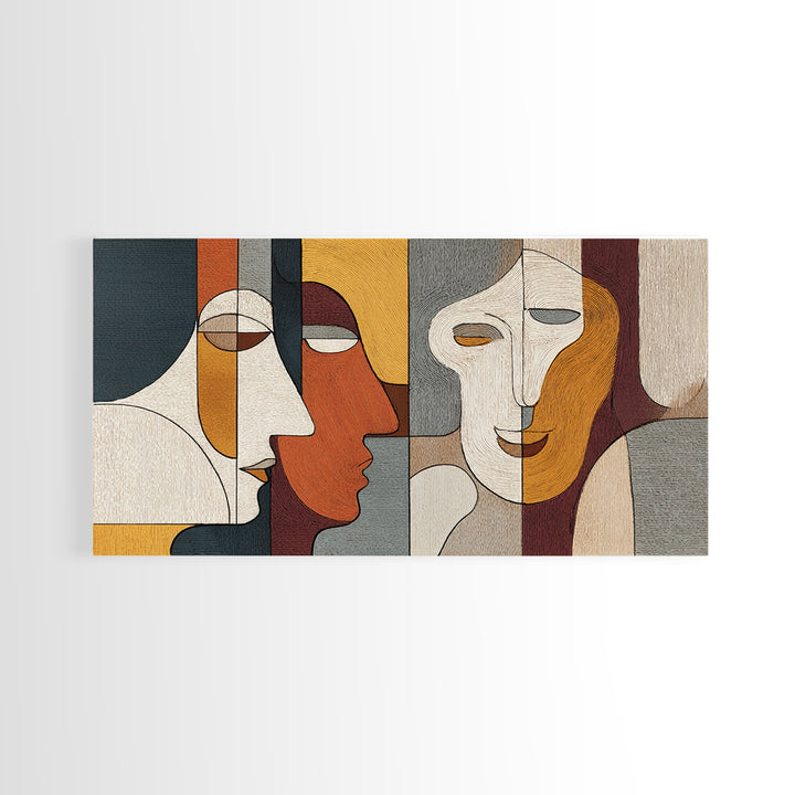 Single Continuous Line Female Face Framed Canvas Print, Minimalist Art, Art Print, Living Room Decor, Fine Art, Minimal, MIN-2x1-1