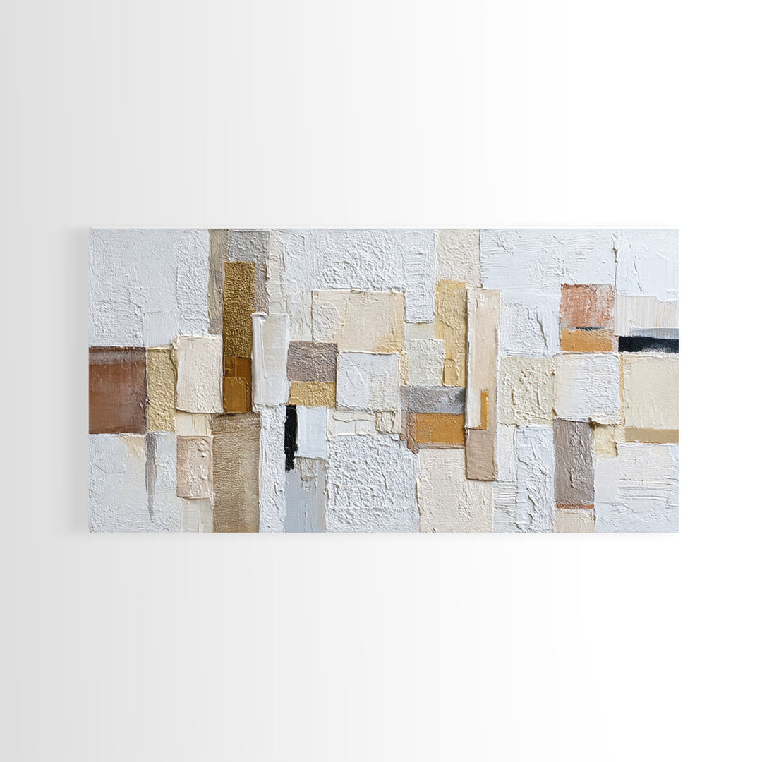 White on White Plaster Texture Study Framed Canvas Print, Minimalist Art, Room Decor, Living Room Decor, Fine Art, Minimal, MIN-2x1-12