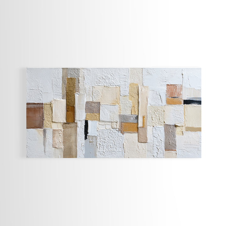 White on White Plaster Texture Study Framed Canvas Print, Minimalist Art, Room Decor, Living Room Decor, Fine Art, Minimal, MIN-2x1-12
