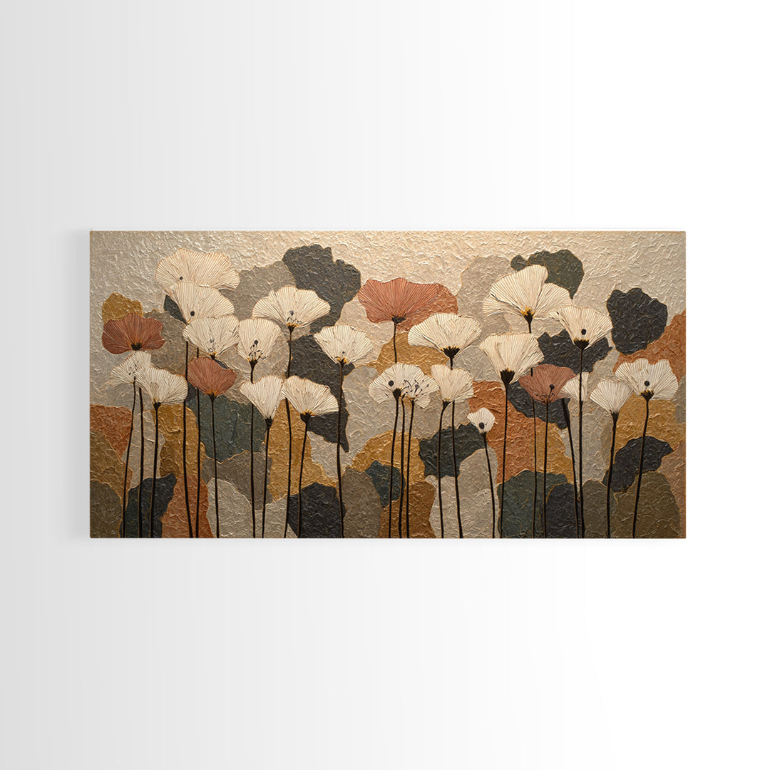 Single Flower Stem Framed Canvas Print, Minimalist Art, Digital Prints, Living Room Decor, Fine Art, Minimal, Printable Art, MIN-2x1-56