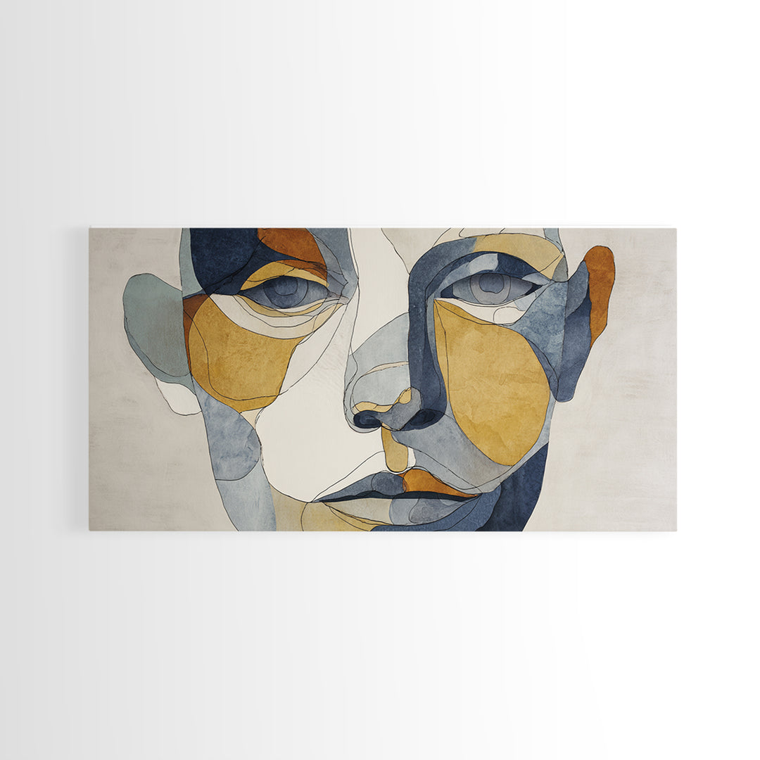 Single Continuous Line Female Face Canvas Print, Minimalist Art, Movie Poster, Living Room Decor, Minimal, Modern Wall Art, MIN-2x1-73