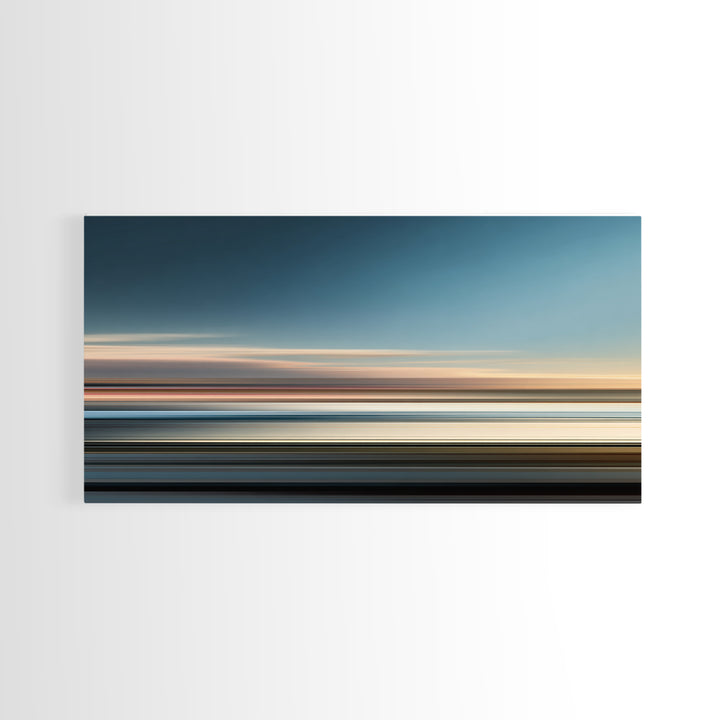 Simple Blue Horizon Canvas Print, Minimalist Art, Printable Wall Art, Living Room Decor, Fine Art, Minimal, Abstract Wall Art, MIN-2x1-74