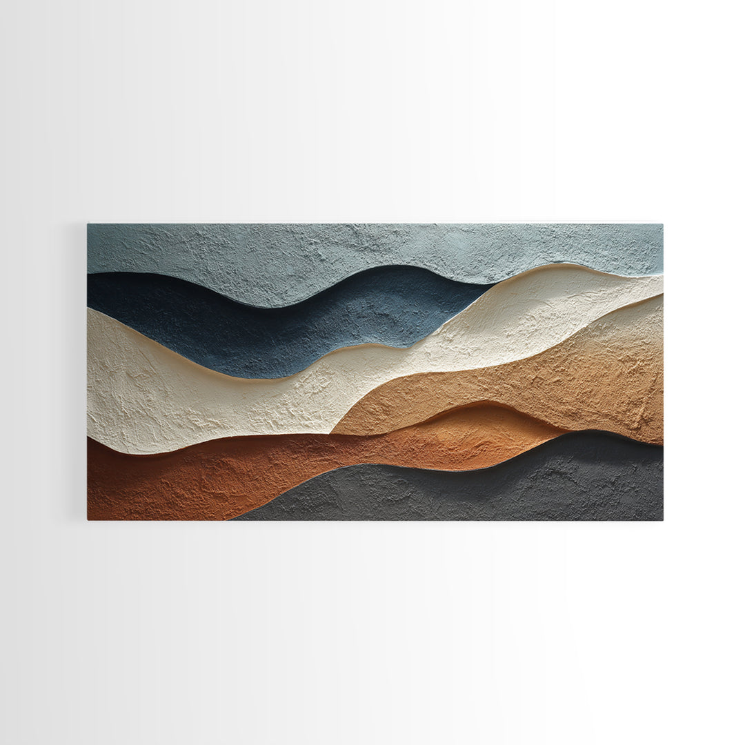 Minimal Abstract Wave Line Framed Canvas Print, Minimalist Art, Canvas Tote Bag, Living Room Decor, Abstract Art, Minimal, MIN-2x1-81