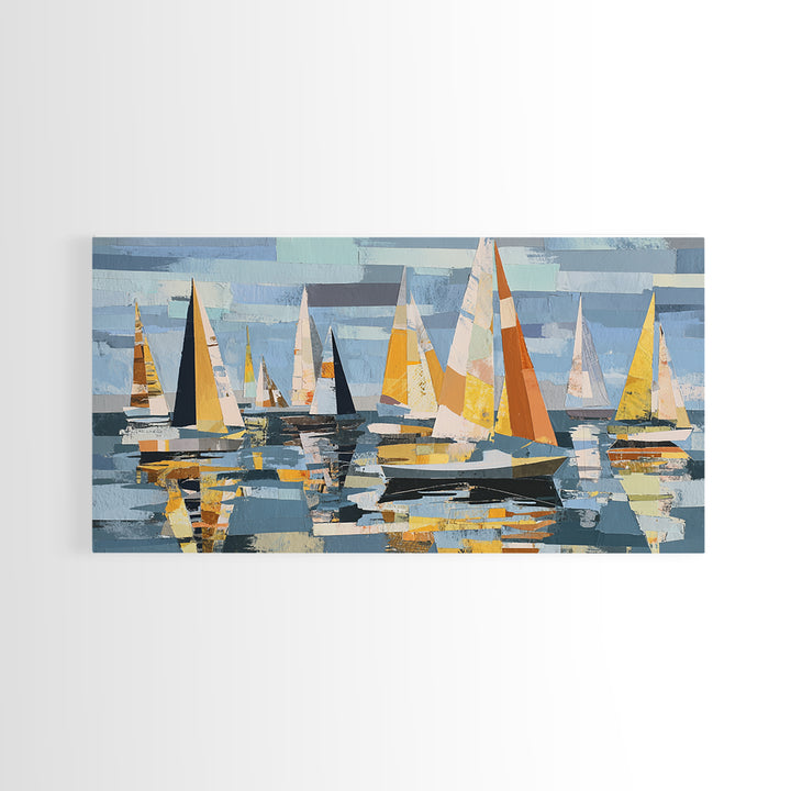 Tiny Sailboat under Open Sky Canvas Print, Minimalist Art, Minimalist, Living Room Decor, Fine Art, Minimal, Black Art, MIN-2x1-82