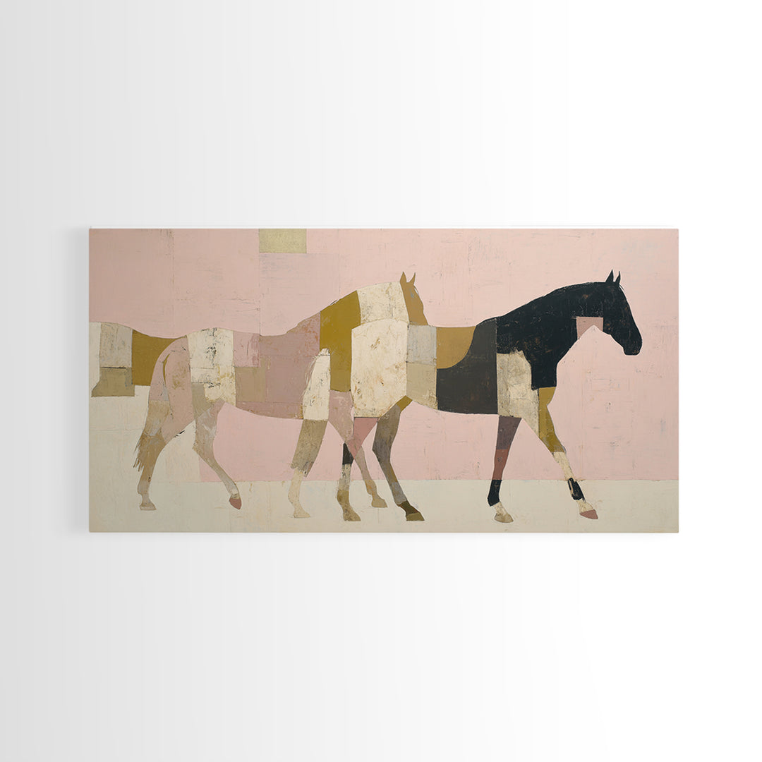 Minimal Horse Contour Framed Canvas Print, Minimalist Art, Digital Prints, Living Room Decor, Fine Art, Minimal, Printable Art, MIN-2x1-86