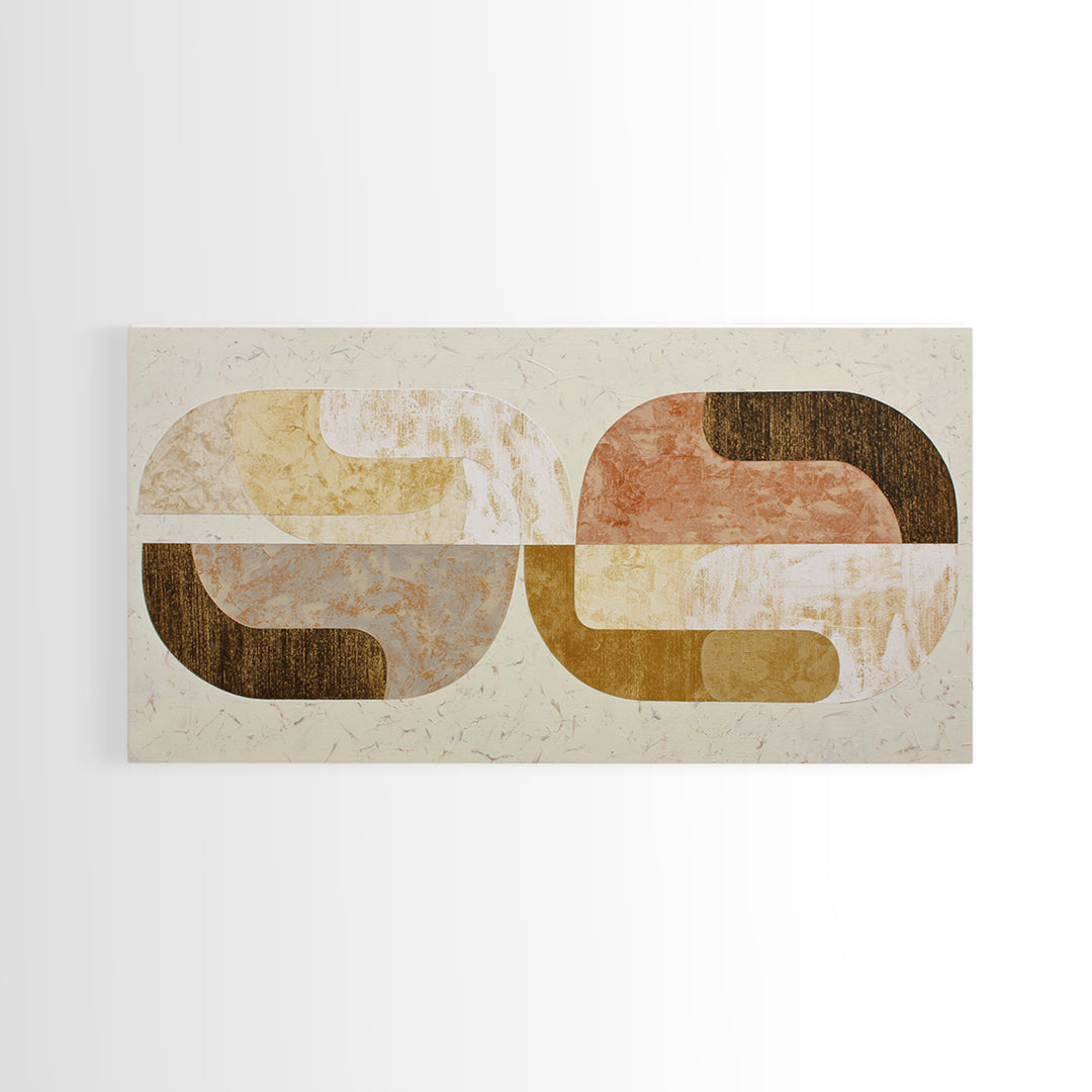Two Overlapping Organic Shapes Framed Canvas Print, Minimalist Art, Unique Wall Art, Living Room Decor, Abstract Art, Minimal, MIN-2x1-87