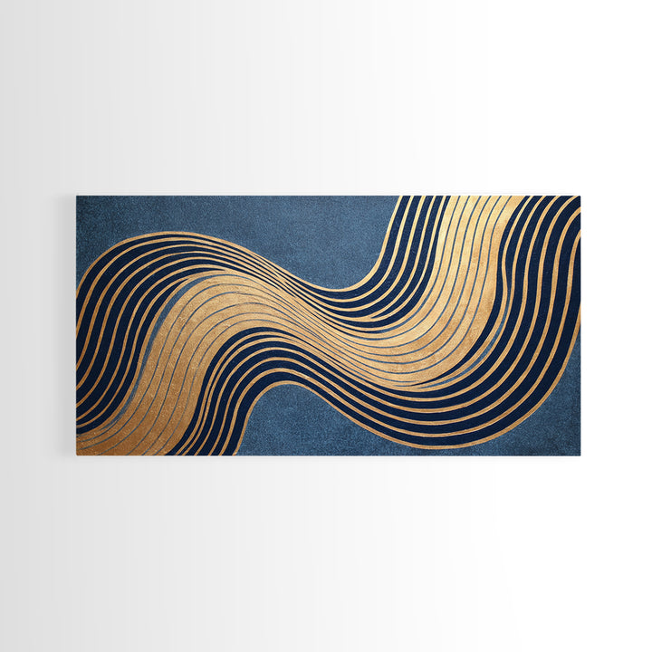 Minimal Abstract Wave Line Framed Canvas Print, Minimalist Art, Wall Decor, Living Room Decor, Abstract Art, Minimal, MIN-2x1-9