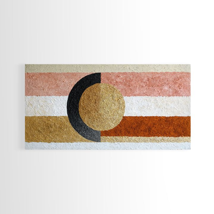 Single Brushstroke Circle Framed Canvas Print, Minimalist Art, Living Room Decor, Oil Painting, Minimal, Printable Art, MIN-2x1-90