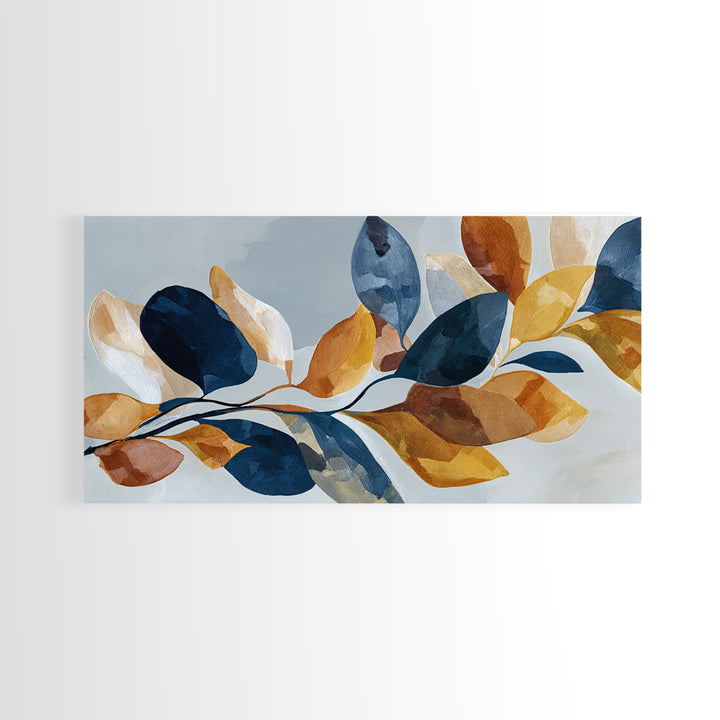 Minimal Branch Silhouette Framed Canvas Print, Minimalist Art, Neutral Decor, Living Room Decor, Oil Painting, Minimal, MIN-2x1-95