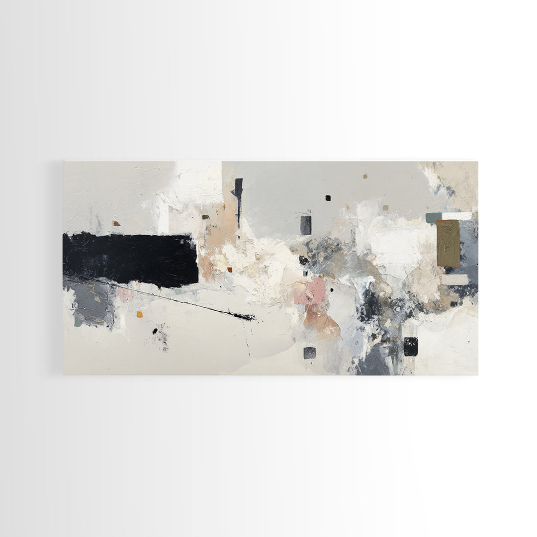 Small Black Bird Crossing White Space Framed Canvas Print, Minimalist Art, Digital Print, Living Room Decor, Fine Art, Minimal, MIN-2x1-99