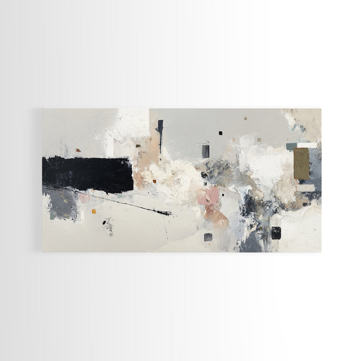 Small Black Bird Crossing White Space Framed Canvas Print, Minimalist Art, Digital Print, Living Room Decor, Fine Art, Minimal, MIN-2x1-99