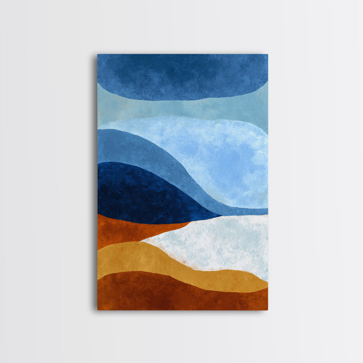 Simple Blue Horizon Canvas Print, Minimalist Art, Wall Art, Living Room Decor, Fine Art, Minimal, Large Wall Art, Movie Poster, MIN-2x3-14