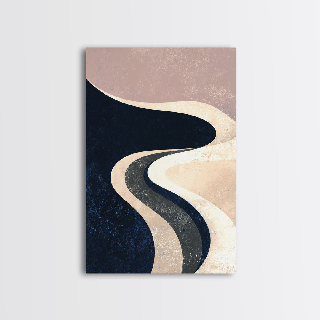 Minimal Abstract Wave Line Framed Canvas Print, Minimalist Art, Art Prints, Living Room Decor, Fine Art, Minimal, Printable Art, MIN-2x3-21