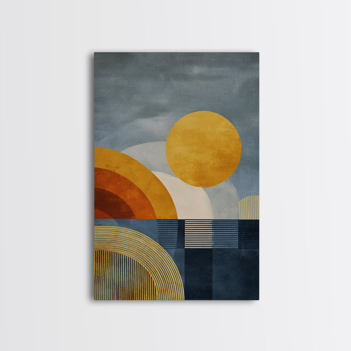 Simple Geometric Sun Canvas Print, Minimalist Art, Digital Prints, Living Room Decor, Abstract Art, Minimal, Printable Art, MIN-2x3-23