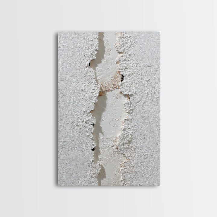 White on White Plaster Texture Study Framed Canvas Print, Minimalist Art, Modern Decor, Living Room Decor, Fine Art, Minimal, MIN-2x3-24