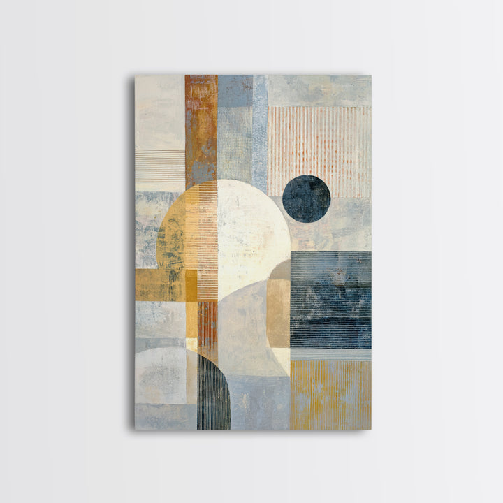 Single Black Circle on Warm Ivory Ground Canvas Print, Minimalist Art, Canvas Tote Bag, Living Room Decor, Minimal, Boho Decor, MIN-2x3-33