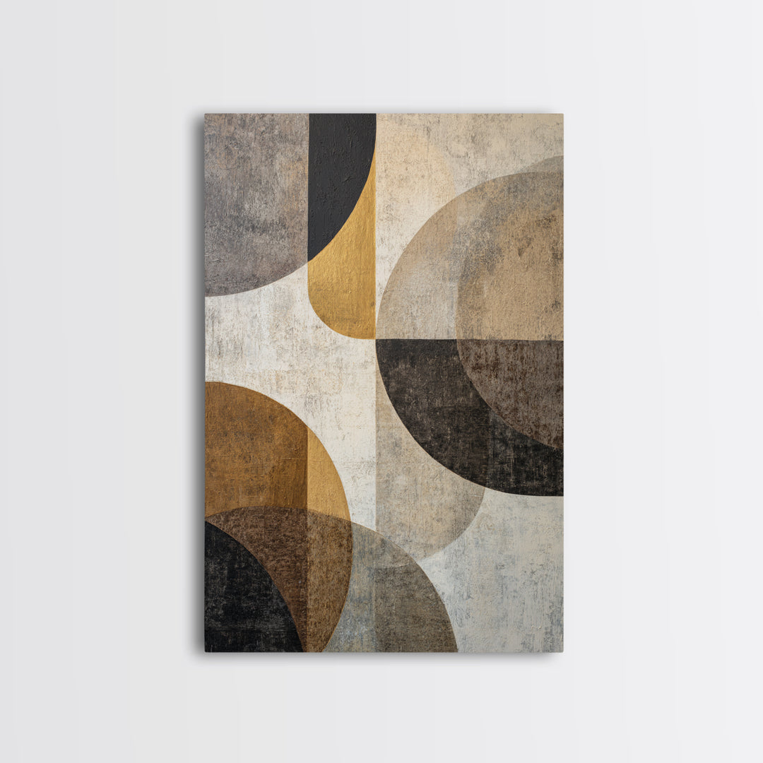 Single Gold Line Curve on Charcoal Canvas Print, Minimalist Art, Movie Poster, Living Room Decor, Abstract Art, Minimal, MIN-2x3-49