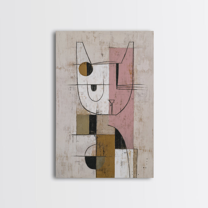 Minimal Cat Line Drawing Framed Canvas Print, Minimalist Art, Art Print, Living Room Decor, Minimal, Abstract Wall Art, MIN-2x3-55