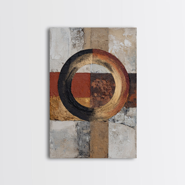 Single Brushstroke Circle Framed Canvas Print, Minimalist Art, Minimalist Decor, Living Room Decor, Fine Art, Minimal, MIN-2x3-6