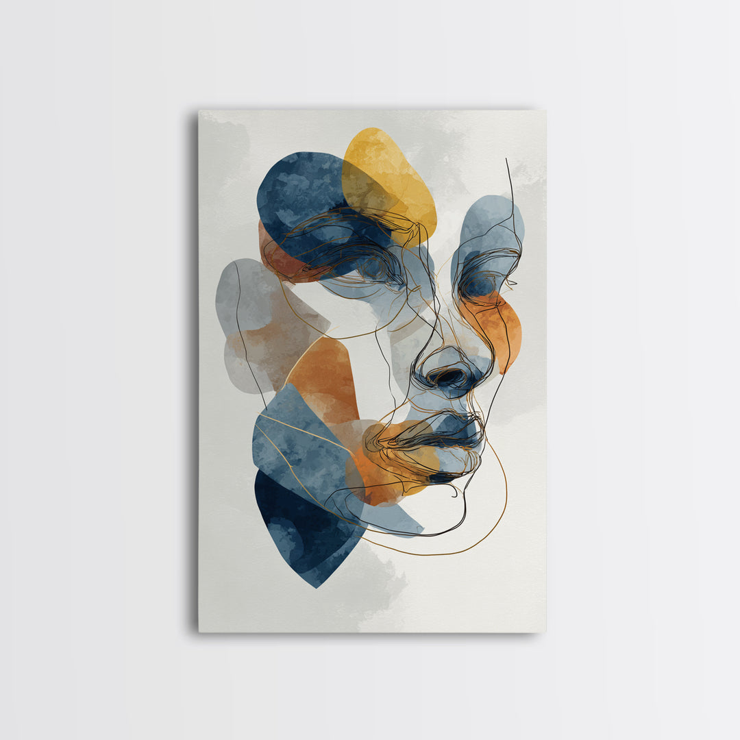 Single Continuous Line Female Face Canvas Print, Minimalist Art, Abstract Art, Living Room Decor, Fine Art, Minimal, Modern Art, MIN-2x3-61