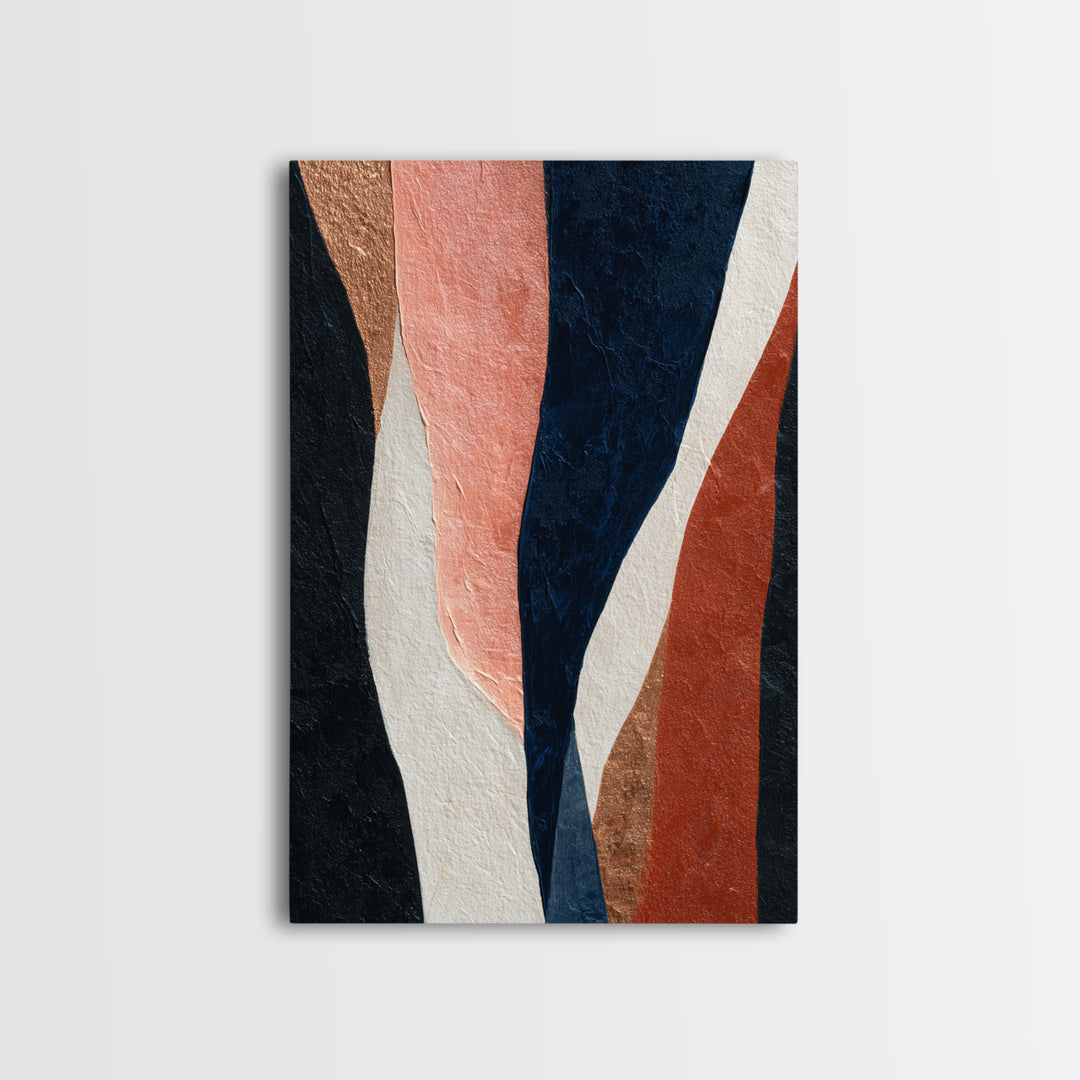 Minimal Abstract Wave Line Framed Canvas Print, Minimalist Art, Digital Print, Living Room Decor, Abstract Art, Minimal, MIN-2x3-69