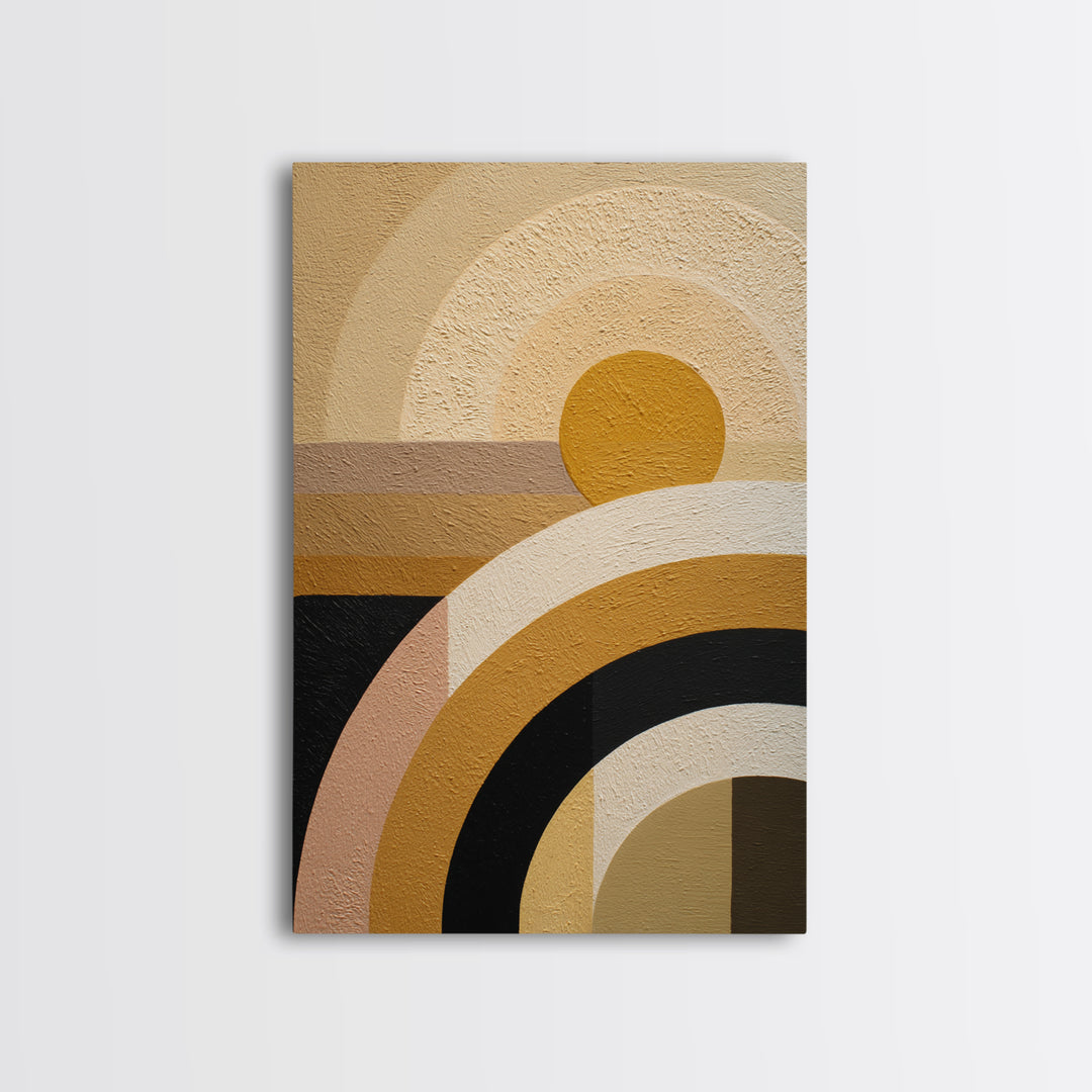 Simple Geometric Sun Canvas Print, Minimalist Art, Black Art, Living Room Decor, Fine Art, Minimal, Minimalist Wall Art, MIN-2x3-71